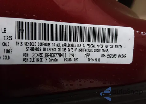 2013 Chrysler Town & Country Touring from USA, damaged, VIN 2C4RC1BG4DR778411